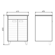 Тумба с раковиной Comforty Клеон 60Н 00-00002044 Белая Дуб дымчатый-5