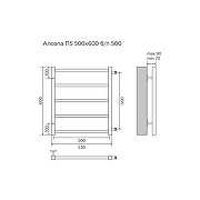 Водяной полотенцесушитель Azario Ancona 500x600 П5 AZ71556 боковое подключение, G 3/4 Хром-4