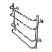 Водяной полотенцесушитель Azario Ferrara 500x500 П4 AZ09155 нижнее/диагональное подключение, G 1/2 Хром-1