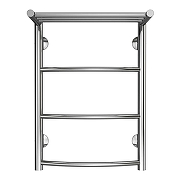 Водяной полотенцесушитель Azario Verona 400x600 П6 AZ04146P с полкой, нижнее/диагональное подключение, G 1/2 Хром