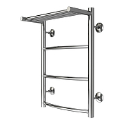 Водяной полотенцесушитель Azario Verona 400x600 П6 AZ04146P с полкой, нижнее/диагональное подключение, G 1/2 Хром-1