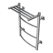 Водяной полотенцесушитель Azario Verona 400x600 П6 AZ04146P с полкой, нижнее/диагональное подключение, G 1/2 Хром-2