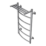 Водяной полотенцесушитель Azario Verona 400x800 П5 AZ04148P с полкой, нижнее/диагональное подключение, G 1/2 Хром-1