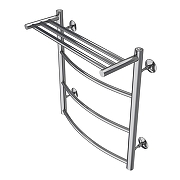 Водяной полотенцесушитель Azario Verona 500x600 П6 AZ04156P с полкой, нижнее/диагональное подключение, G 1/2 Хром-1