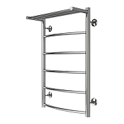 Водяной полотенцесушитель Azario Verona 500x800 П8 AZ04158P с полкой, нижнее/диагональное подключение, G 1/2 Хром