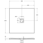 Душевой поддон из искусственного камня BelBagno Uno 80x80 TRAY-MR-UNO-A-80-35-W-BO Белый-6