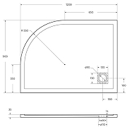 Душевой поддон из искусственного камня BelBagno Uno 120x90 L TRAY-MR-UNO-RH-120/90-550-35-W-L-NO Белый-7