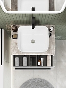 Тумба под раковину Art&Max Genova 80 AM-Genova-800-2C-SO-CH подвесная Белая глянцевая Бетон хафит-4