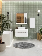 Тумба под раковину Art&Max Genova 80 AM-Genova-800-2C-SO-CH подвесная Белая глянцевая Бетон хафит-6