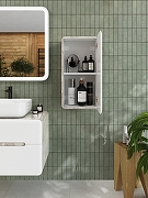 Тумба под раковину Art&Max Genova 80 AM-Genova-800-2C-SO-CH подвесная Белая глянцевая Бетон хафит-9