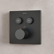 Душевая система Sancos Linn SC9022MB с термостатом Черная матовая-3