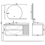 Тумба с раковиной Orans BC-2055-1200L-2GC 120 2055120L2GC подвесная Зеленая матовая-17