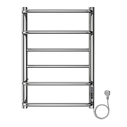 Электрический полотенцесушитель Azario Milan 400x600 П6 AZ90846 диммер справа Хром-1