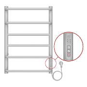 Электрический полотенцесушитель Azario Milan 400x600 П6 AZ90846W диммер справа Белый-3