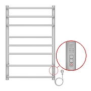 Электрический полотенцесушитель Azario Milan 500x800 П8 AZ90858W диммер справа Белый-3