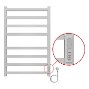 Электрический полотенцесушитель Azario Palermo 500x800 П8 AZ83858W диммер справа Белый-3