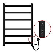 Электрический полотенцесушитель Azario Parma 400x600 П6 AZ10846B диммер справа Черный-3