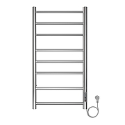 Электрический полотенцесушитель Azario Parma 400x800 П8 AZ10848 диммер справа Хром-1