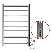 Электрический полотенцесушитель Azario Parma 500x800 П8 AZ10858 диммер справа Хром-3