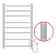 Электрический полотенцесушитель Azario Parma 500x800 П8 AZ10858W диммер справа Белый-3