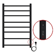 Электрический полотенцесушитель Azario Parma 500x800 П8 AZ10858B диммер справа Черный-3