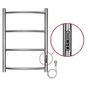 Электрический полотенцесушитель Azario Verona 400x600 П4 AZ04846 диммер справа Хром-3