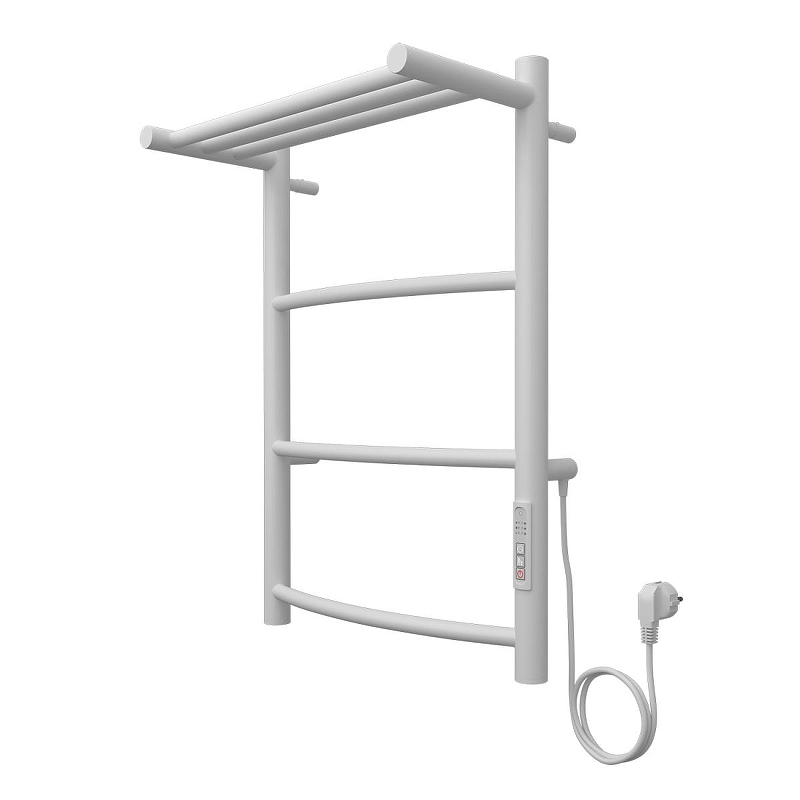 Электрический полотенцесушитель Azario Verona 400x600 П6 AZ04846PW с полкой, диммер справа 
