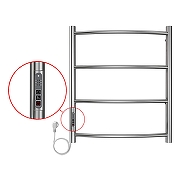 Электрический полотенцесушитель Azario Verona 500x600 П4 AZ04756 диммер слева Хром-3