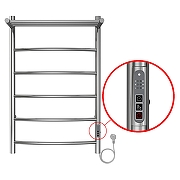 Электрический полотенцесушитель Azario Verona 500x800 П8 AZ04858P с полкой, диммер справа Хром-3