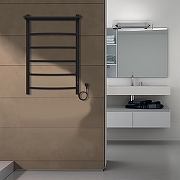 Электрический полотенцесушитель Azario Verona 500x800 П8 AZ04858PB с полкой, диммер справа Черный-4