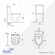 Унитаз компакт Ceruttispa Vince Tornado CT10373 с бачком и сиденьем Микролифт-14