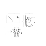 Комплект унитаза с инсталляцией Santek Лайн 1WH501750 с сиденьем Микролифт и клавишей смыва цвет Белый-9