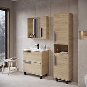 Шкаф пенал VIANT Кельн 45 VKEL450SD-PEN цвет Светлое дерево-5