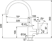 Смеситель для кухни Franke Lina XL 115.0626.019 цвет Черный-1