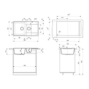 Кухонная мойка Ulgran Quartz Prima 860 1,5K-06 цвет Трюфель-1