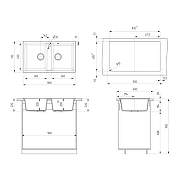 Кухонная мойка Ulgran Classic U-708-345 цвет Шоколад-1