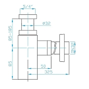 Сифон для раковины PlastBrno EMCRG03 цвет Матовое золото-1