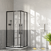 Душевой уголок Esbano 120х80 ESF-80D1+120D2-B к-т профиль Черный матовый стекло прозрачное