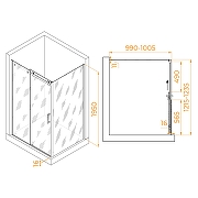 Душевой уголок RGW Tornado 120x100 020744120-14 профиль цвет Черный стекло прозрачное-1