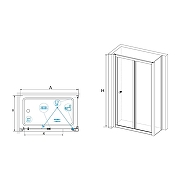 Душевой уголок RGW Classic 750x100 040941750-11 профиль цвет Хром стекло прозрачное-1