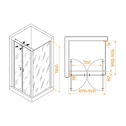 Душевой уголок RGW Passage 90x90 060813499-014 профиль цвет Черный стекло прозрачное-1