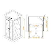 Душевой уголок RGW Passage 90x90 060813499-11 профиль цвет Хром стекло прозрачное-1