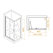 Душевой уголок RGW Passage 100x70 060814207-11 профиль цвет Хром стекло прозрачное-6