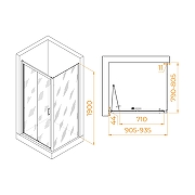 Душевой уголок RGW Passage 90x80 060814298-11 профиль цвет Хром стекло прозрачное-6