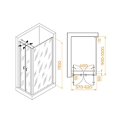 Душевой уголок RGW Passage 60x100 060814460-011 профиль цвет Хром стекло прозрачное-1