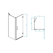 Душевой уголок RGW Hotel 80x90 3506045189-011 профиль цвет Хром стекло прозрачное-2