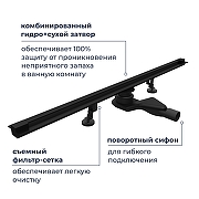 Душевой лоток RGW SDR 76215010-04 с решеткой цвет Черный-2