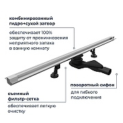 Душевой лоток RGW SDR 76215010-13 с решеткой цвет Сатин-3