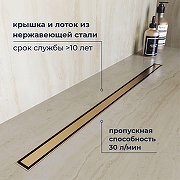 Душевой лоток RGW SDR 76215160-06 с решеткой цвет Золото BRUSH-1