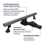 Душевой лоток RGW SDR 76215160-11 с решеткой цвет Серый-2